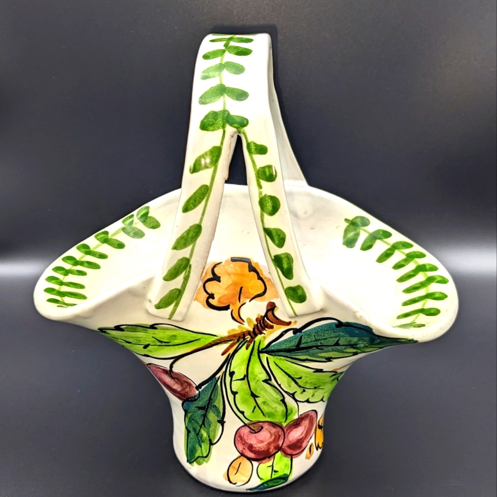 🦋BOGO Vintage NPS Hand Painted Basket Vase